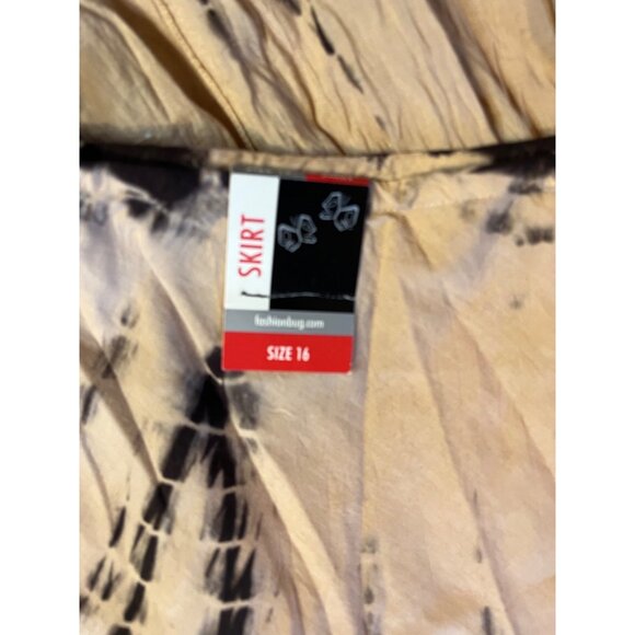 Vintage NWT dead stock Boho Cotton Tie-Dye Maxi Skirt Sz 16 crinkle cotton - Picture 3 of 11